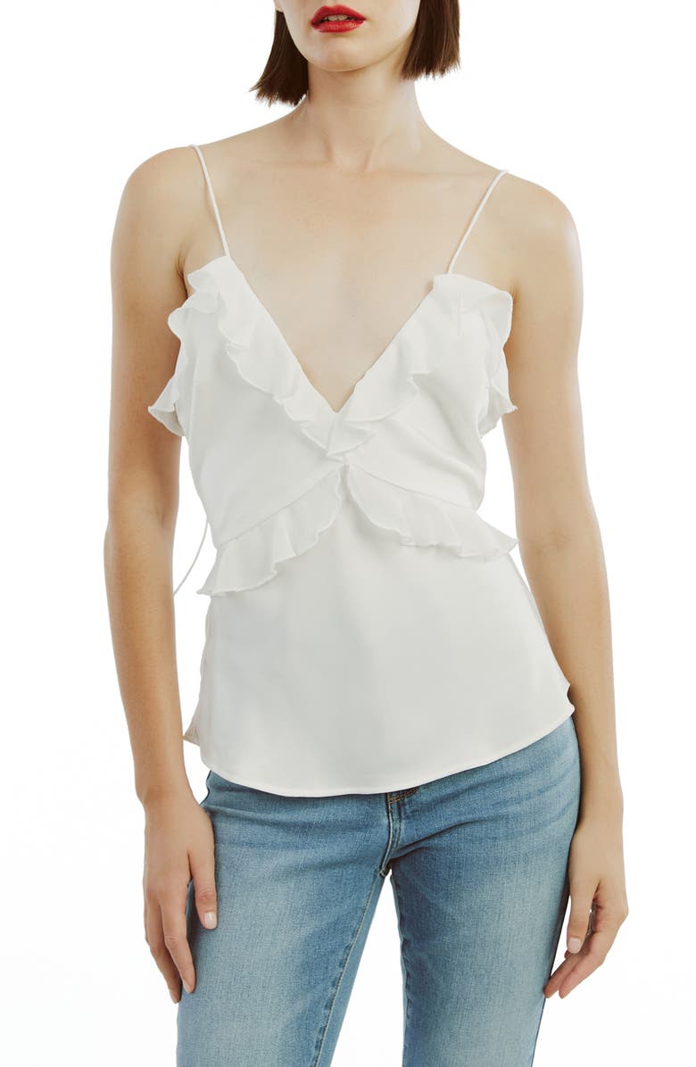 Bardot Marsella Ruffle Camisole, Main, color, 