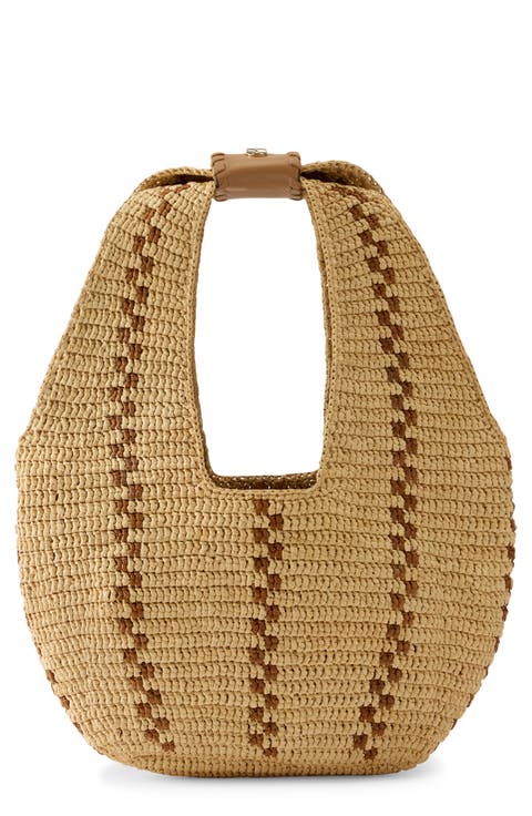 Aquarius Raffia Hobo Bag