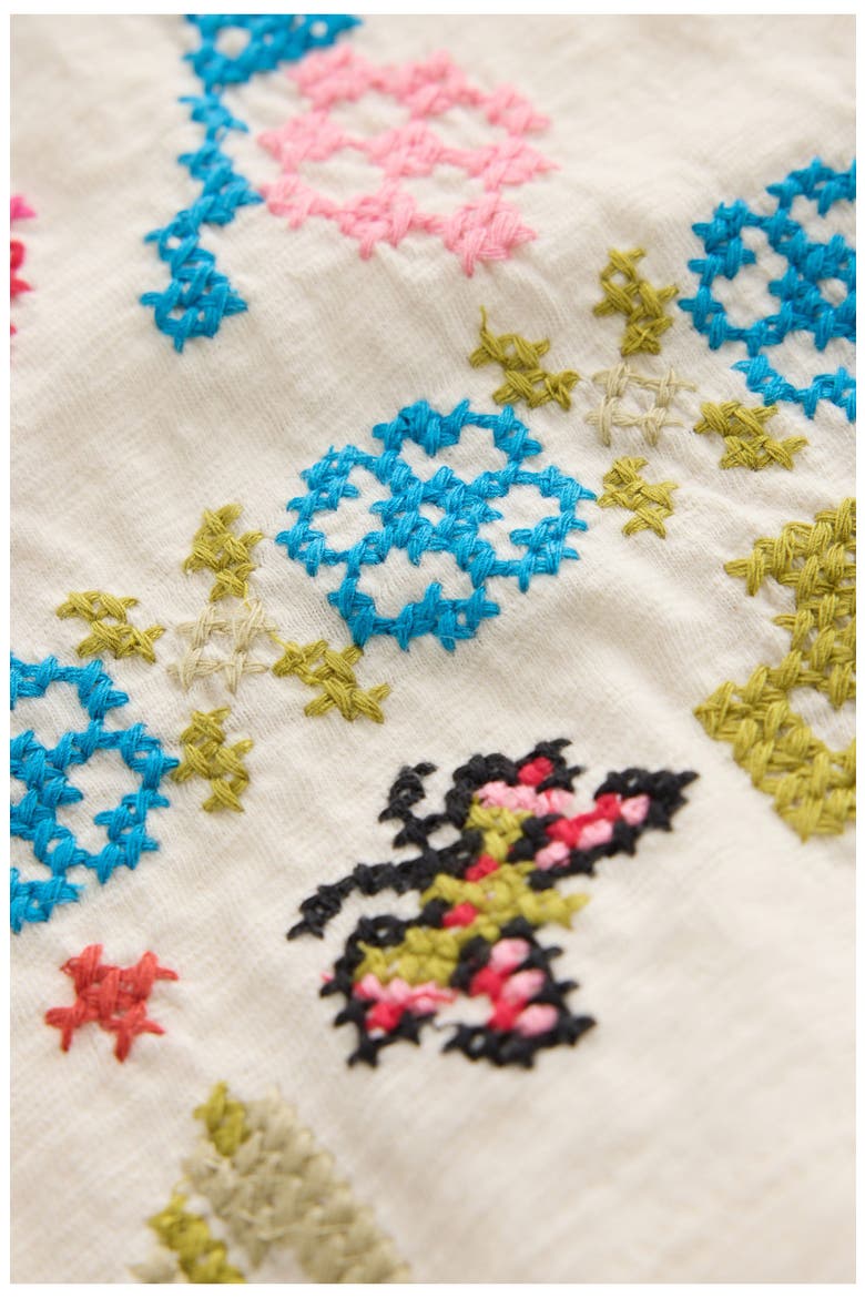 Kids' Embroidered Butterfly Long Sleeve T-Shirt, Alternate, color, NEUTRAL