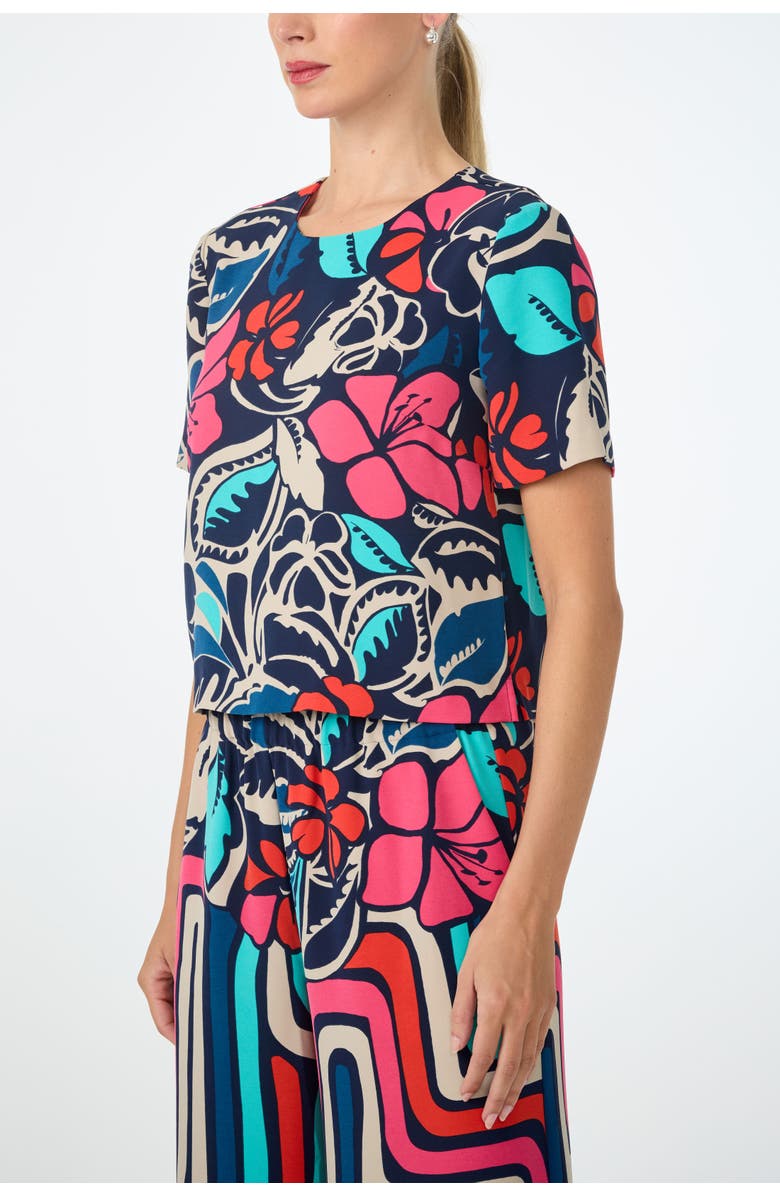 Trina Turk Sitio Printed Short Sleeve Top, Alternate, color, Multi