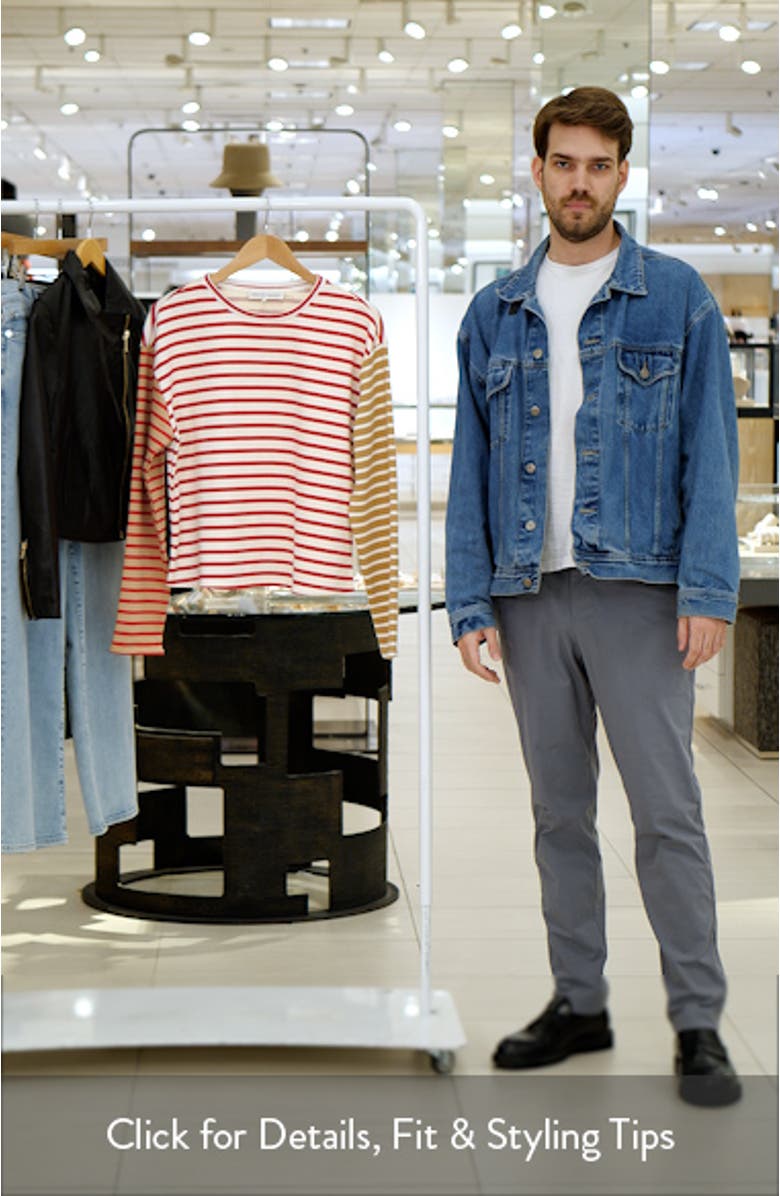 Colorblock Stripe Long Sleeve Cotton Blend Top, sales video thumbnail