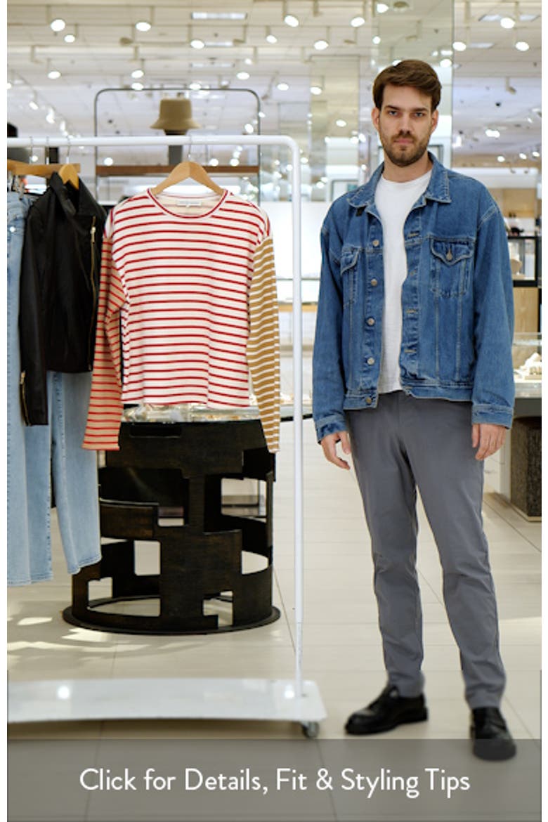 Colorblock Stripe Long Sleeve Cotton Blend Top video