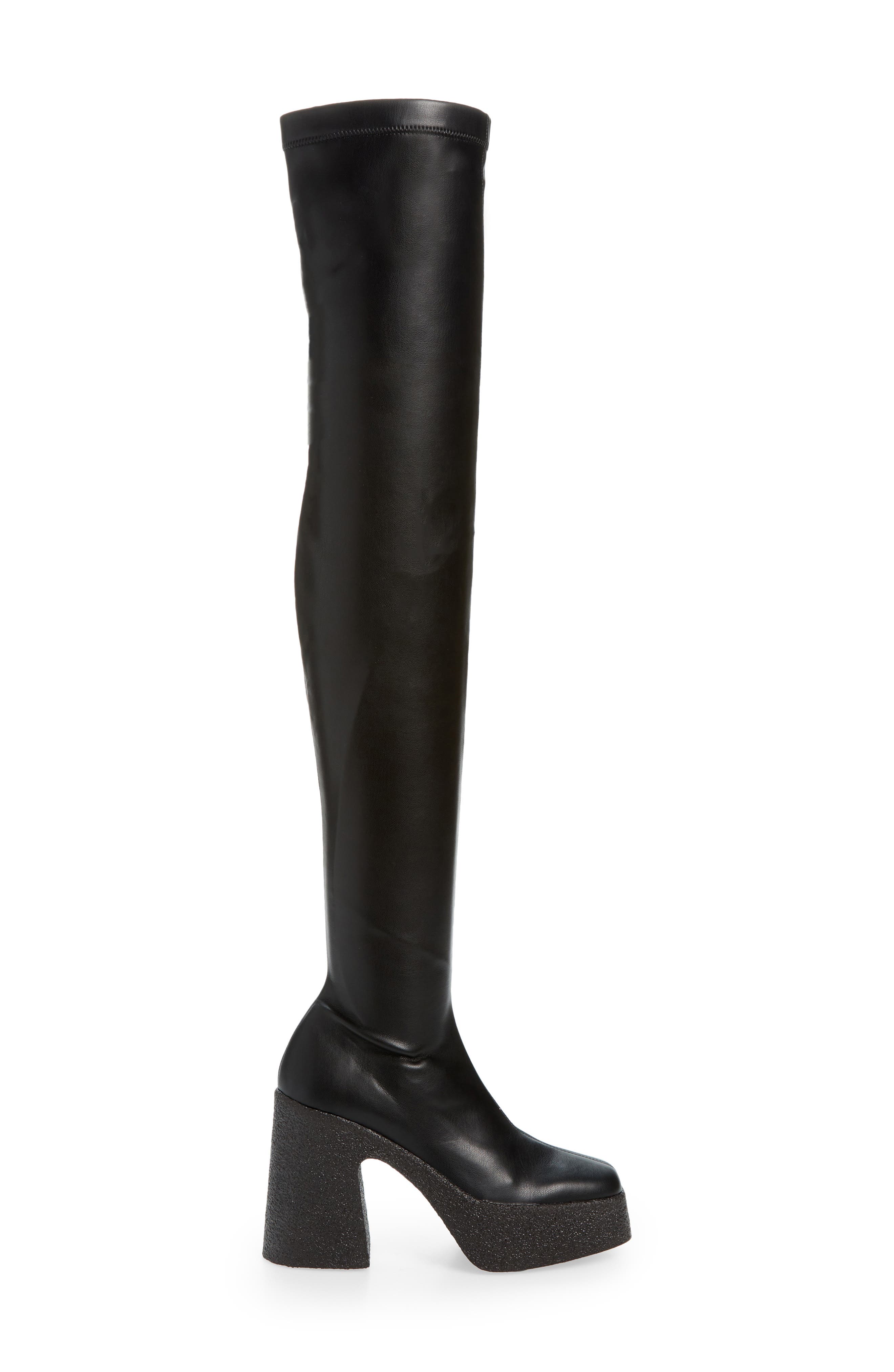 Stella McCartney Skyla Square Toe Platform Over the Knee Boot, Alternate, color, 