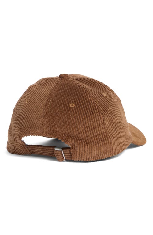 Bcbg Faux Suede & Corduroy Baseball Cap In Brown