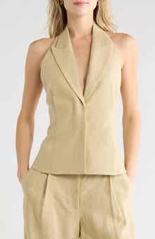 TWP Kaitlyn Halter Neck Linen Vest