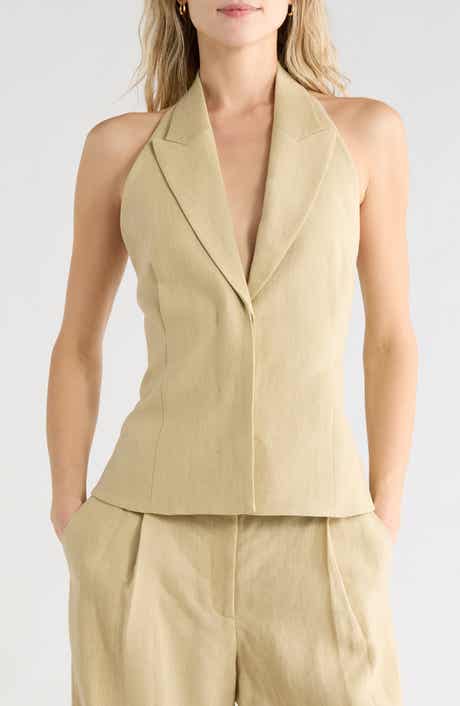 TWP Kaitlyn Halter Neck Linen Vest