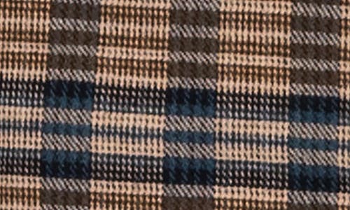 Melloday Plaid Faux Fur Topper Coat In Brown