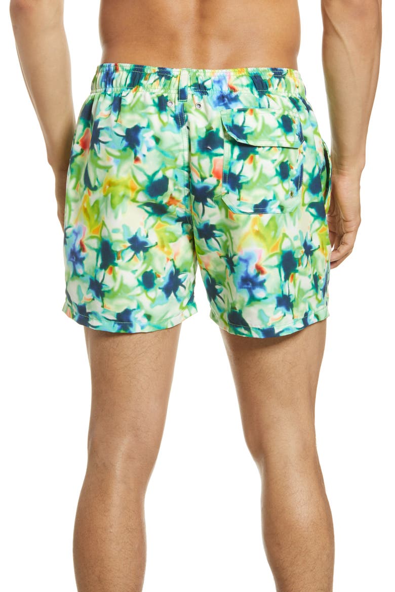 Tie Dye Nylon Swim Trunks, Alternate, color, PALM GREEN
