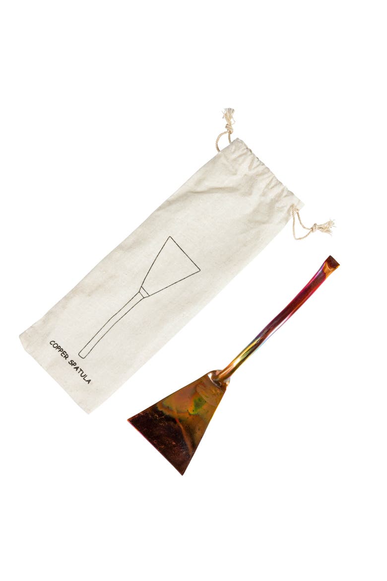 Modern Copper Cake Server in Drawstring Bag, Burnt Finish, Alternate, color, Multicolor