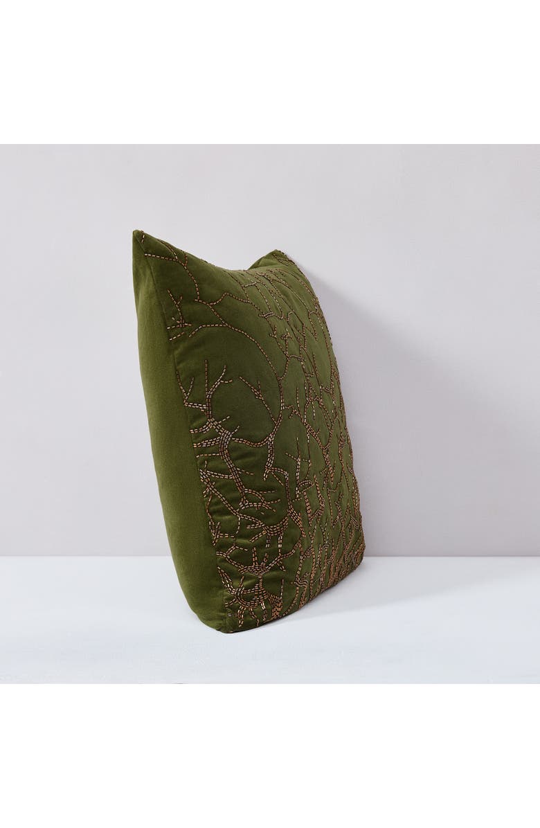 Chuks Collins x Lush Decor Morel Velvet Pillow Cover, Alternate, color, Green