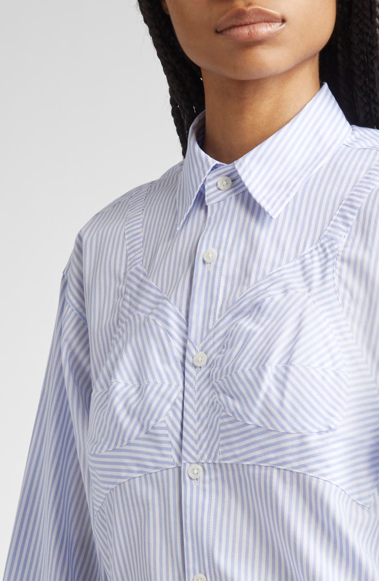 Vaquera Bra Stripe Cotton Poplin Button-Up Shirt, Alternate, color,