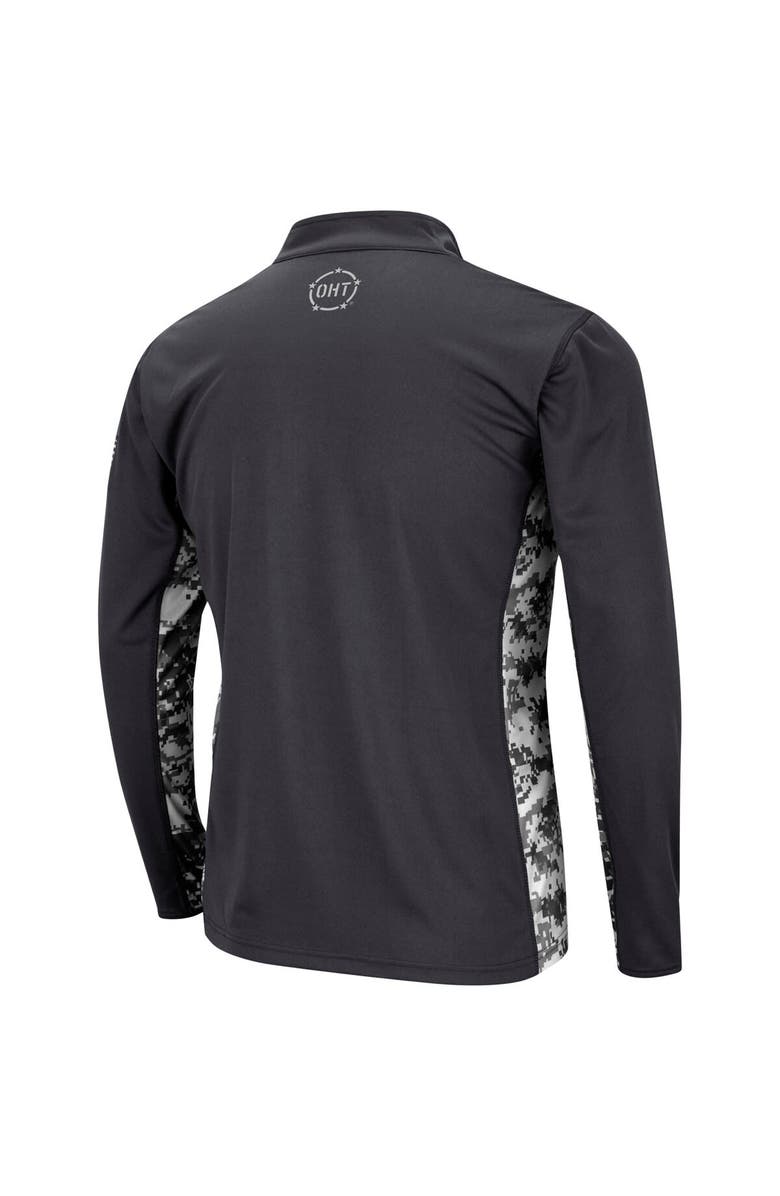 COLOSSEUM Men's Colosseum Charcoal Baylor Bears OHT Military Appreciation Rival Digi Camo Quarter-Zip Jacket, Alternate, color,