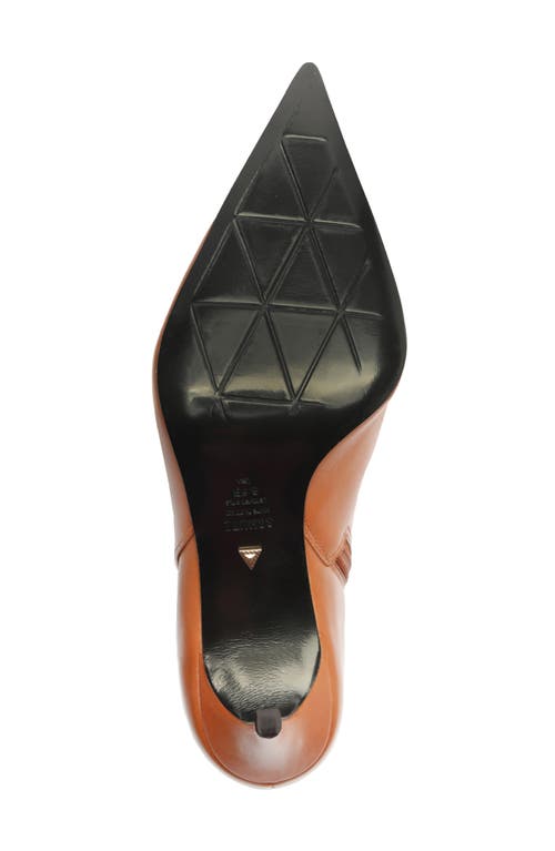 Schutz Mikki Casual Pointed Toe Genuine Calf Hair Bootie In Brown