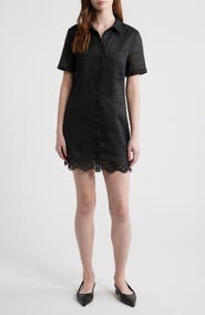 FRAME The Embroidered Seaside Ramie Button-Up Minidress