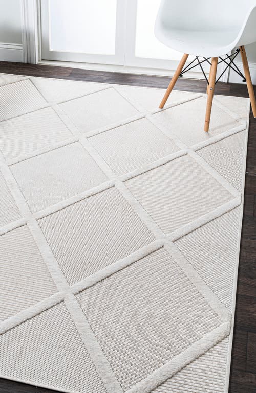 Jonathan Y Salines Diamond Trellis Indoor/outdoor Area Rug In White