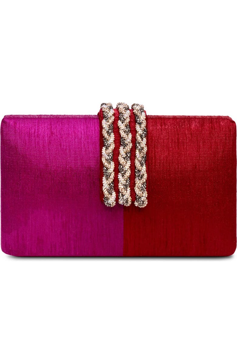 Simitri Braided Fringe Clutch, Main, color, Royal