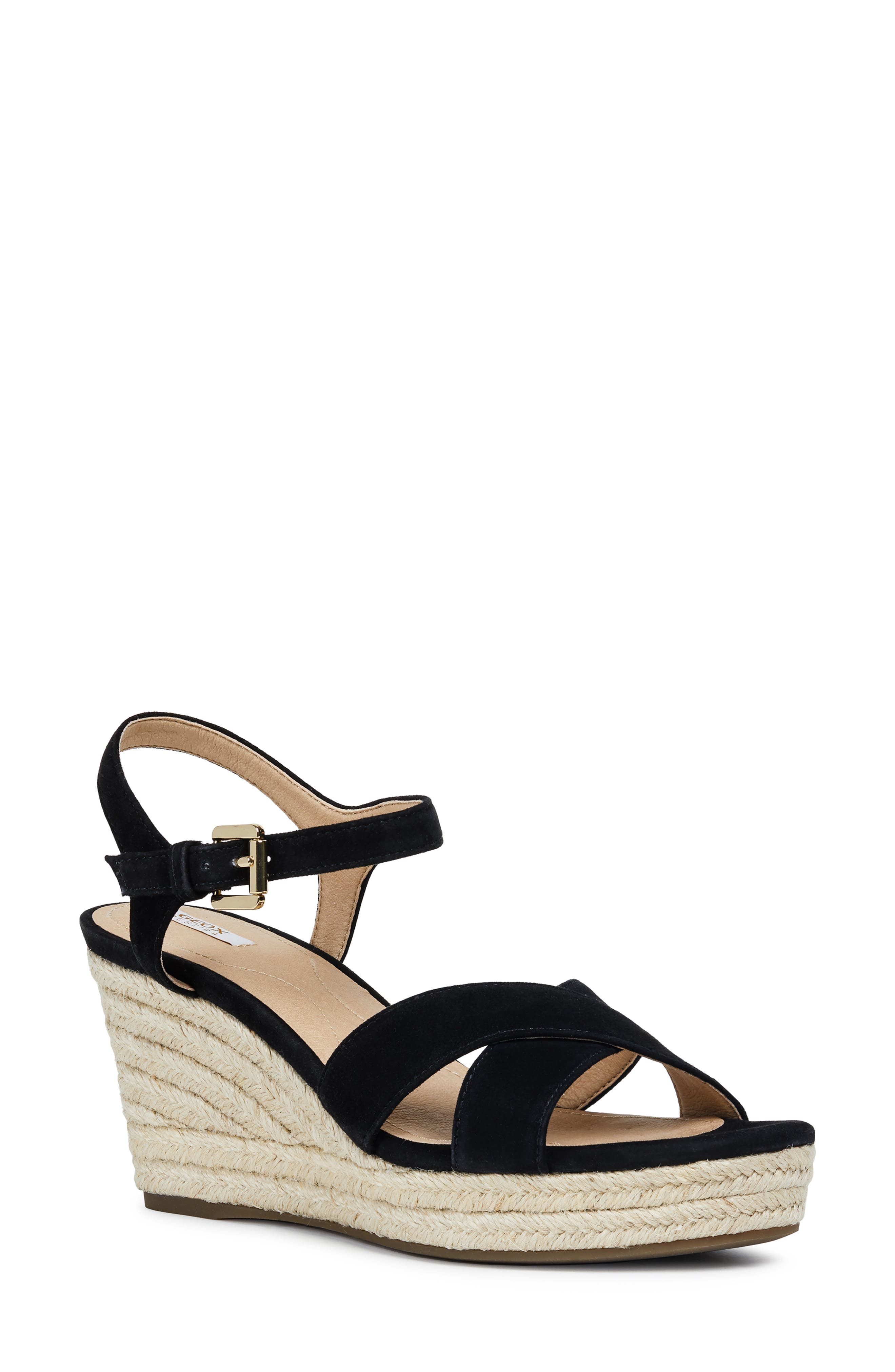 Soleil Wedge Sandal, Main, color, BLACK