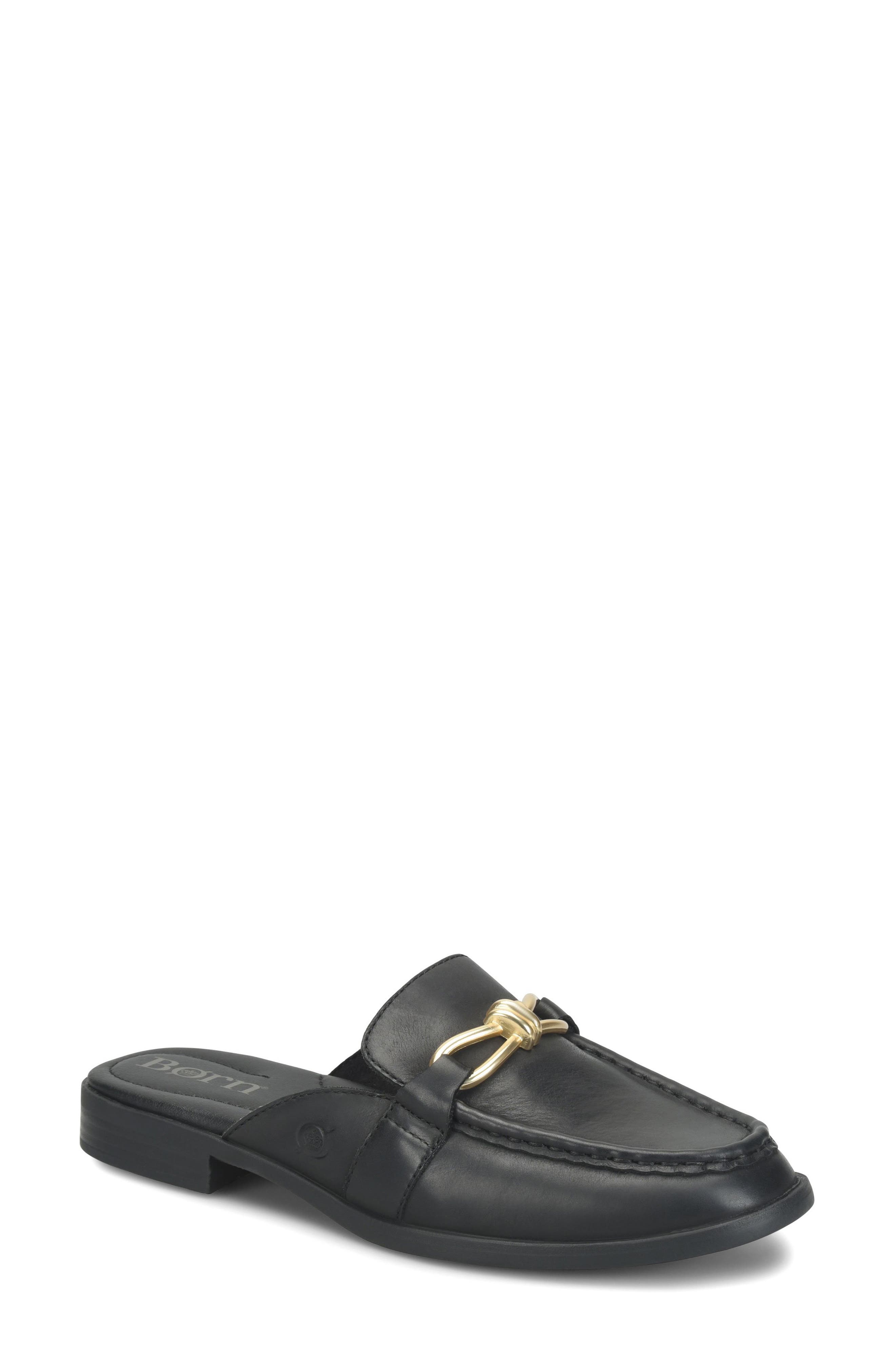 Børn Claire Bit Mule, Main, color, Black Leather