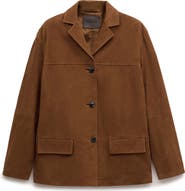 MANGO Straight Suede Blazer