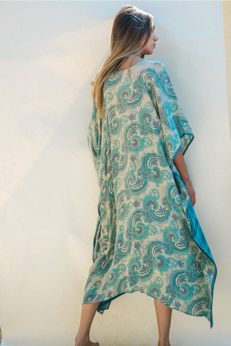 Long Caftan Dume, Alternate, color, Blue