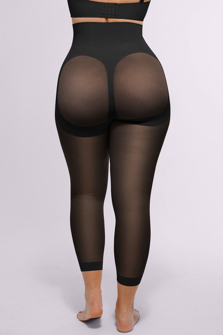 High Waist Butt-Lifting Shaping Capri, Alternate, color, Black