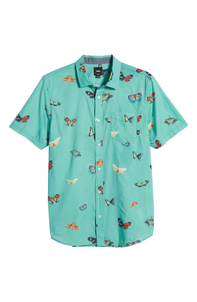 Vans Metamorphosis Slim Fit Print Short Sleeve Button-Up Shirt, Alternate, color, 