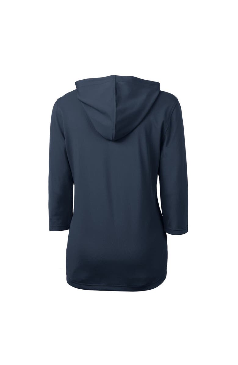 Cutter & Buck Women's Cutter & Buck  Navy Kansas City Royals City Connect DryTec Virtue Eco Pique Recycled 3/4-Sleeve Half-Zip Pullover Hoodie, Alternate, color, 