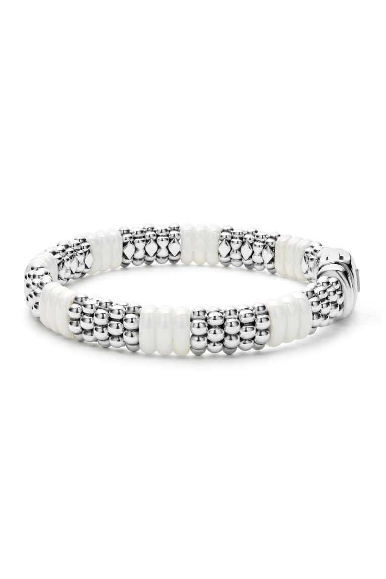 White Caviar Station Rope Bracelet, Alternate, color, WHITE