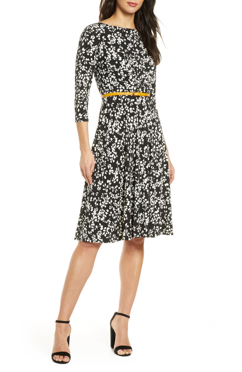 Harper Rose Belted Fit & Flare Dress, Main, color,