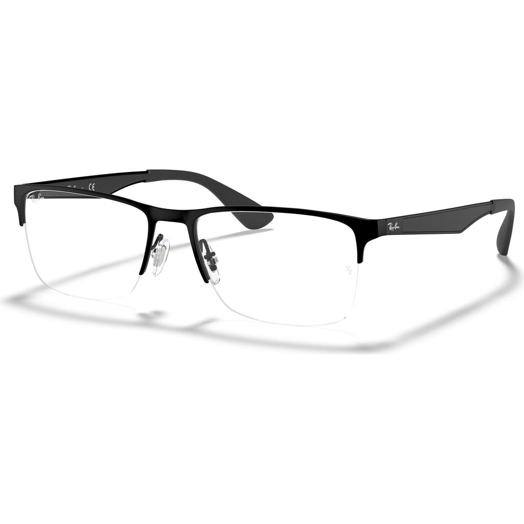 Ray Ban Ray-ban 58mm Rectangle Optical Glasses In Black
