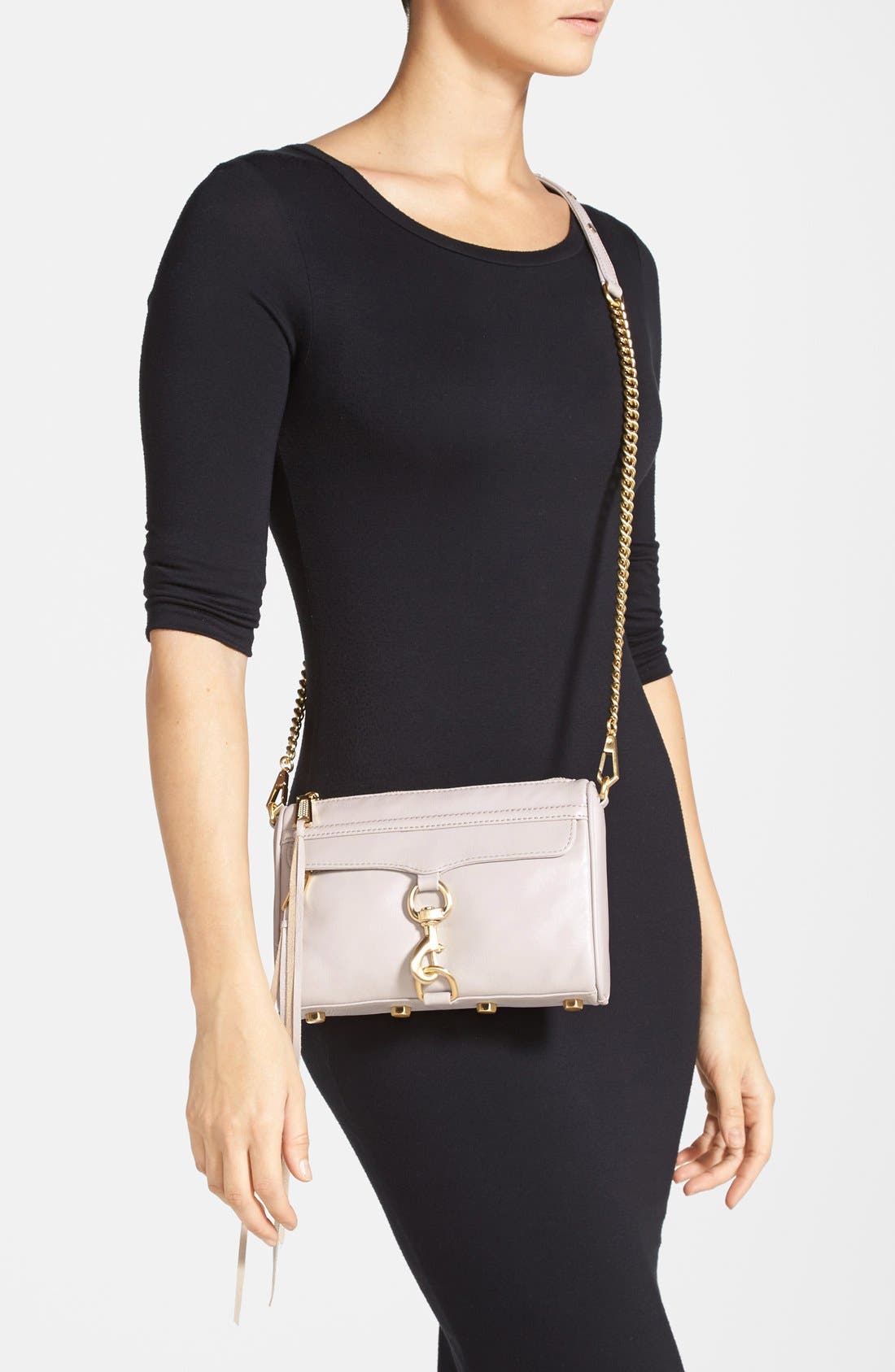 'Mini MAC' Convertible Crossbody Bag, Alternate, color, PUTTY/ BRUSHED GOLD