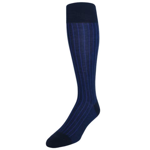 Valentino Vertical Stripe Over the Calf Mercerized Cotton Sock