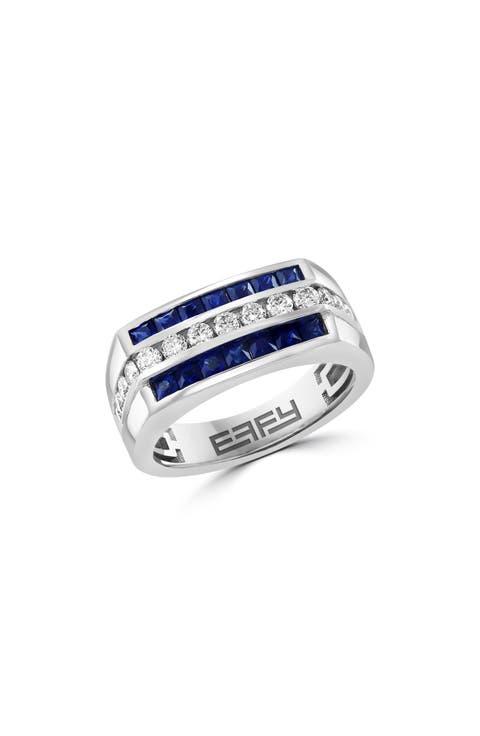 Men's Sapphire & Diamond Ring - 0.74ct.