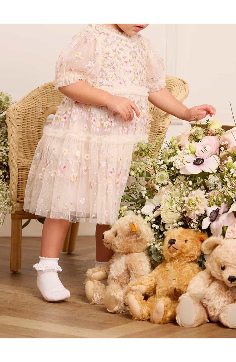 Needle & Thread Garland Ribbon Baby Dress, Alternate, color, Cream/Multi
