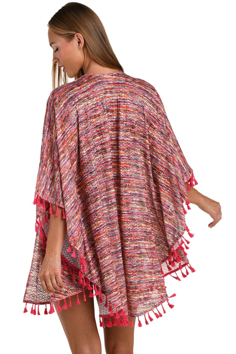 Pointelle Tassel Cover-Up, Alternate, color, PINK MULTI