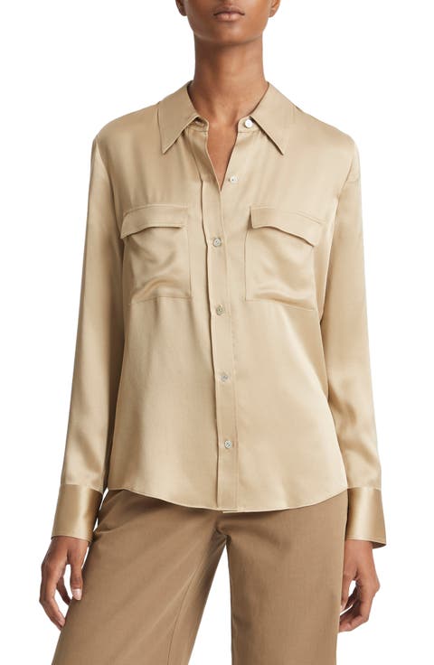 Chest Pocket Satin Shirt