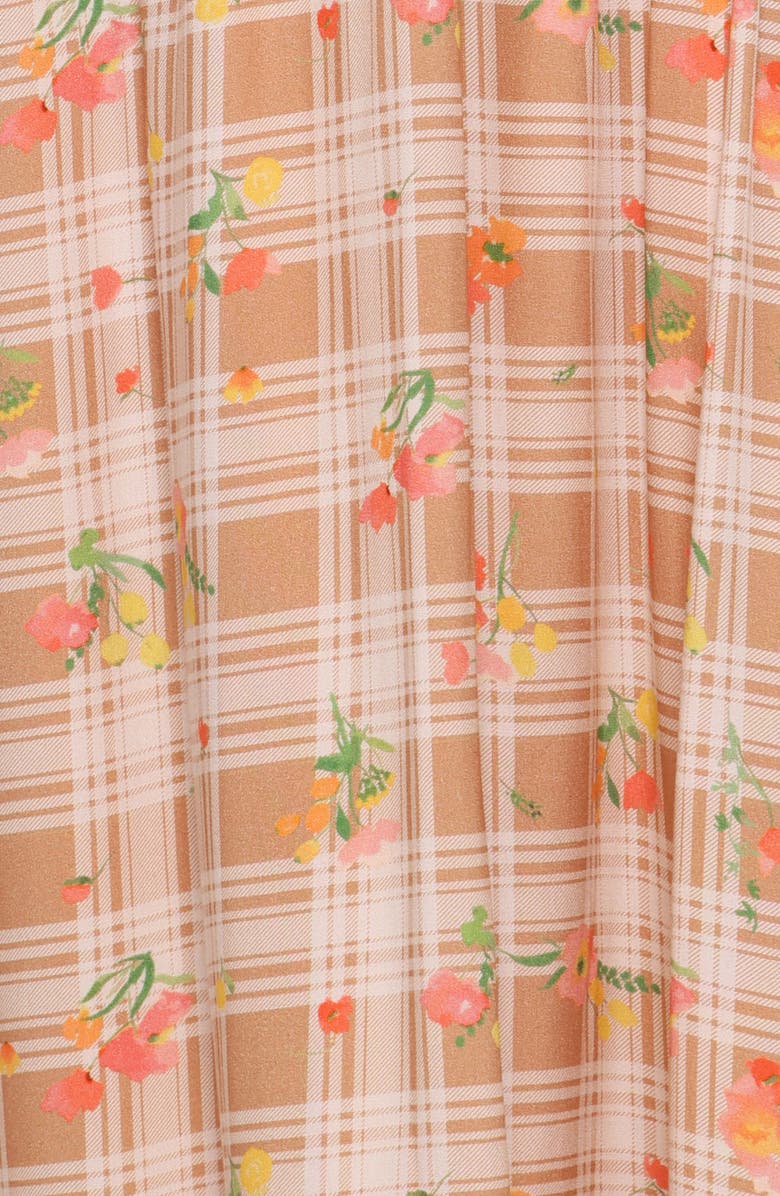 Petal & Pup Gemini Floral Check Halter Neck Maxi Dress, Alternate, color, Yellow Floral Gingham