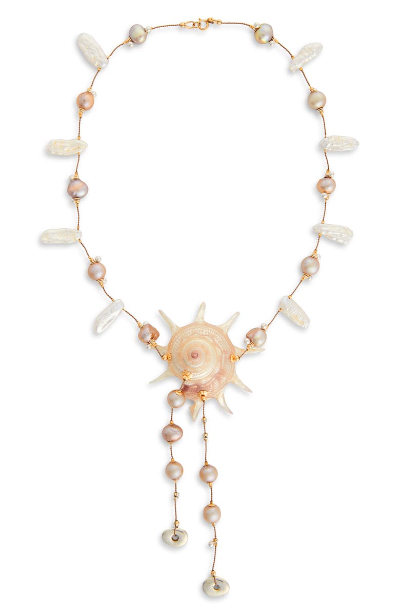 Isshi Limited Edition Eclipse Pearl & Shell Necklace, Main, color,