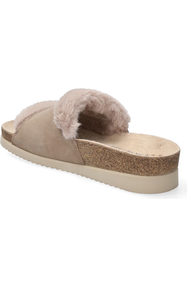 Mephisto Hemeline Faux Fur Slide Sandal, Alternate, color, Light Taupe