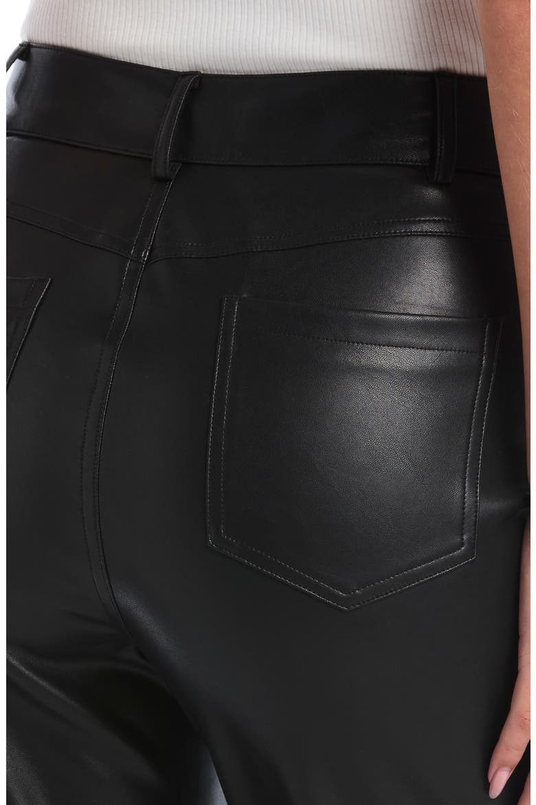 Cropped Faux Leather Bootcut Pants, Alternate, color, BLACK