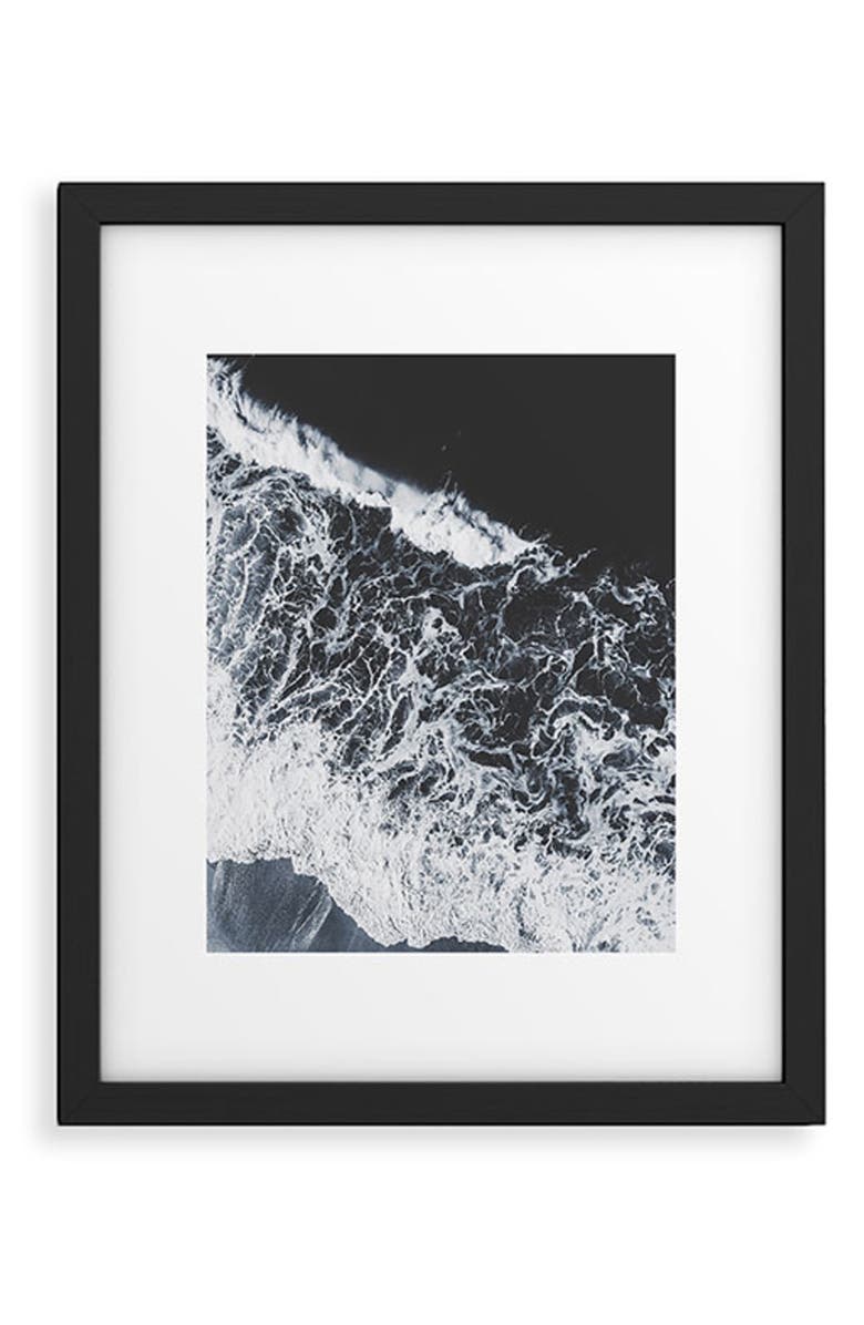 Deny Designs Sea Lace Framed Wall Art, Main, color, Black