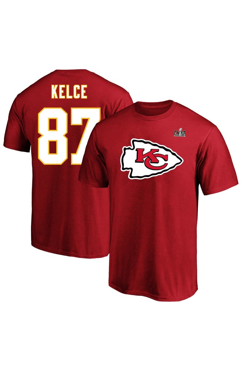 FANATICS Men's Fanatics Branded Travis Kelce Red Kansas City Chiefs Super Bowl LVIII Big & Tall Player Name & Number T-Shirt, Main, color, 