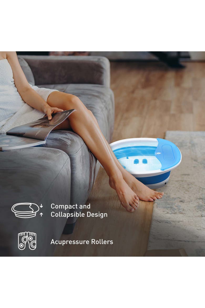 Total Relaxation Bundle - Includes Shiatsu Chair Massager with Vibration & Collapsible Wireless Footbath Spa Massager, Alternate, color, Multicolor
