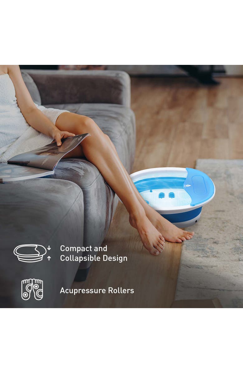 PURSONIC Total Relaxation Bundle - Includes Shiatsu Chair Massager with Vibration & Collapsible Wireless Footbath Spa Massager, Alternate, color, Multicolor