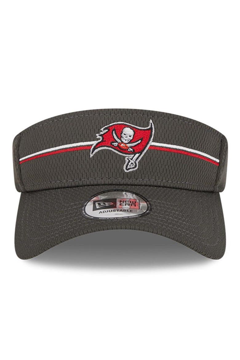 Men's New Era Pewter Tampa Bay Buccaneers 2023 NFL Training Camp Adjustable Visor, Alternate, color, Scarlet
