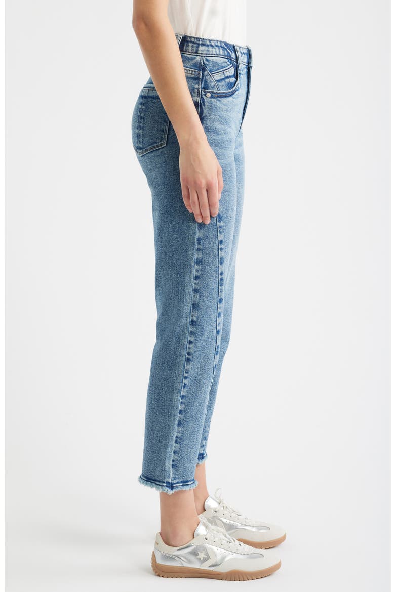 Twist Seam High Waist Ankle Jeans, Alternate, color, MID BLUE
