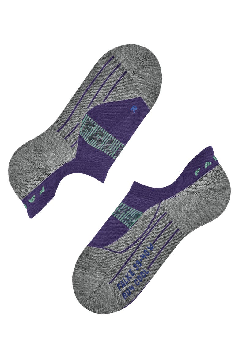 RU4 Endurance Cool Invisible Running Socks, Alternate, color, Amethyst