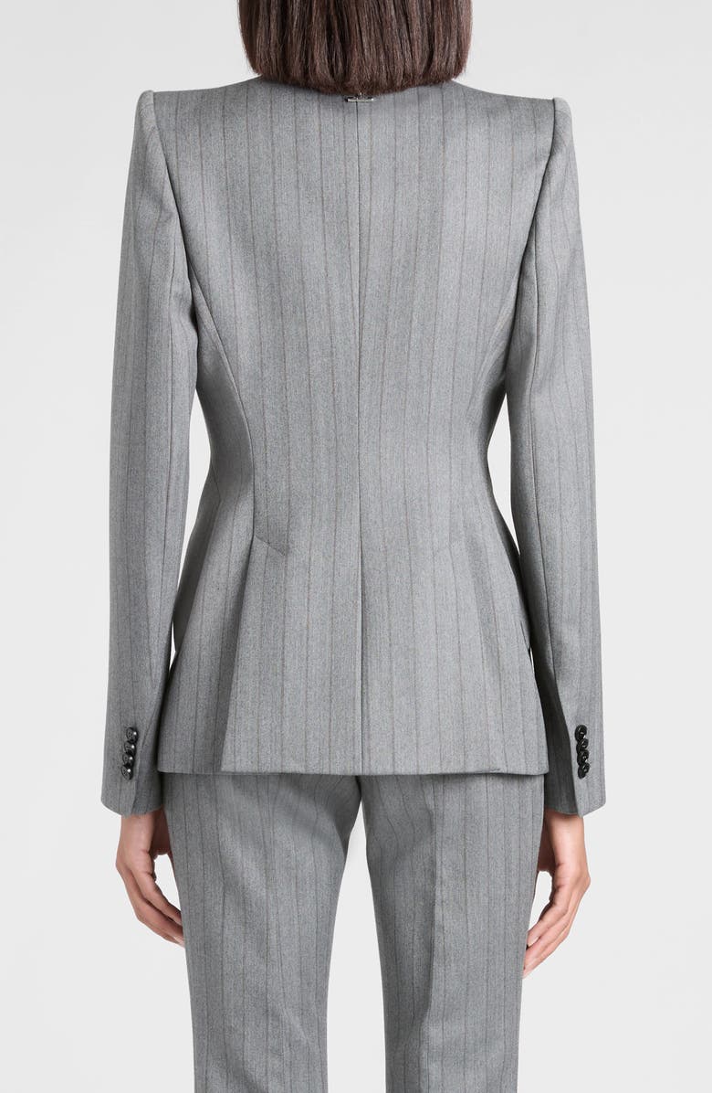 McQueen T-Bar Herringbone Wool Blazer, Alternate, color, Grey