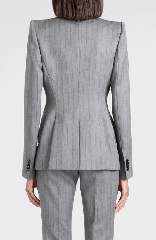 Alexander Mcqueen Mcqueen Houndstooth Check Wool Blazer In Gray