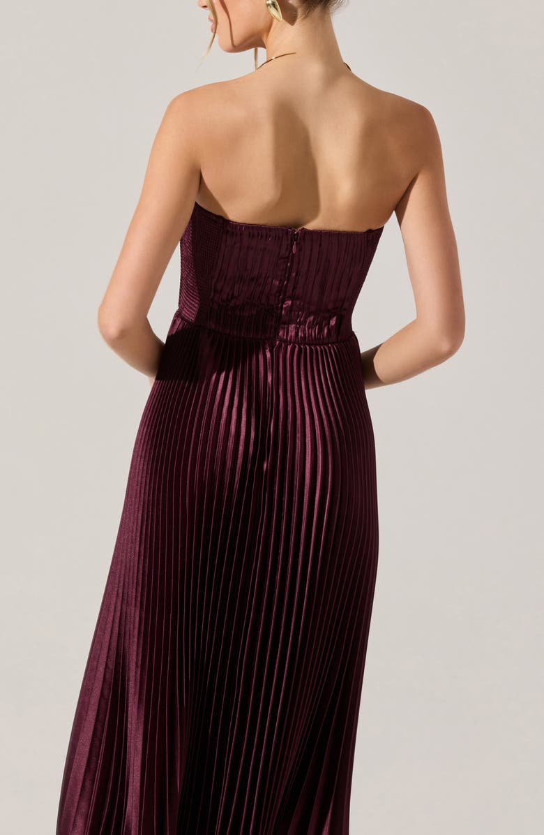 ASTR the Label Ascella Strapless A-Line Dress, Alternate, color, Wine